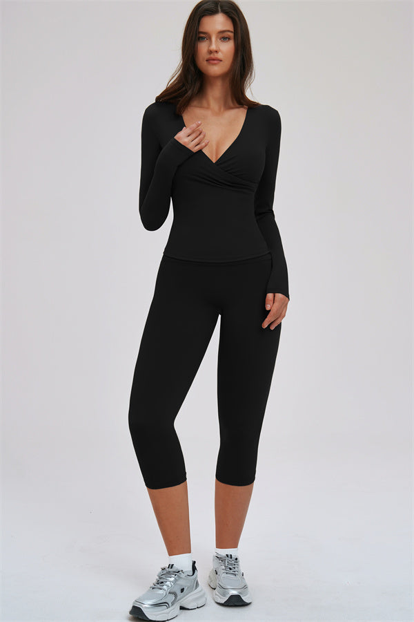 The Twirl Long Sleeve Capri Leggings 2-Piece Set
