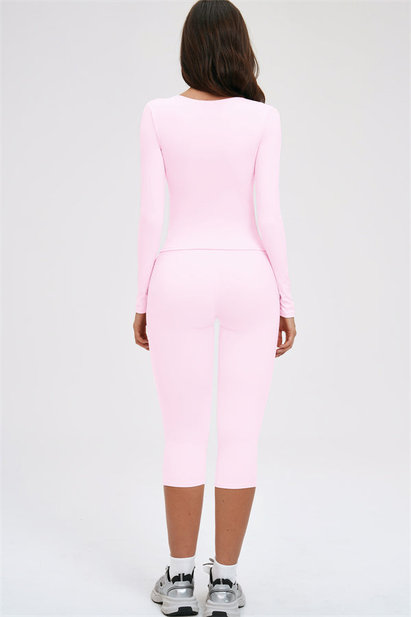 The Twirl Long Sleeve Capri Leggings 2-Piece Set