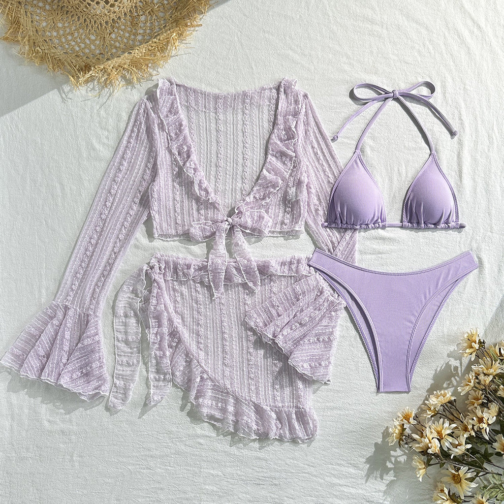 4-Piece Sexy Lace Mesh Bikini Set | ZAKAPOP
