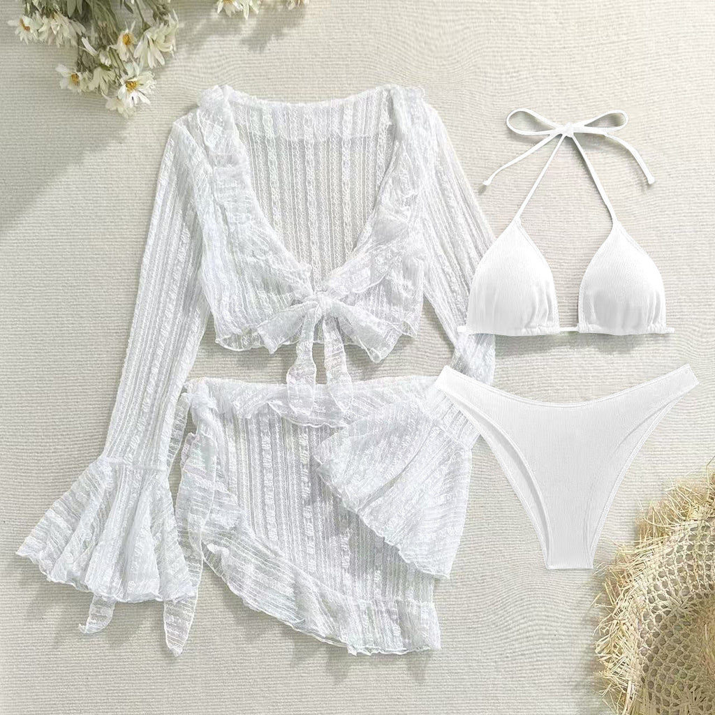 4-Piece Sexy Lace Mesh Bikini Set | ZAKAPOP