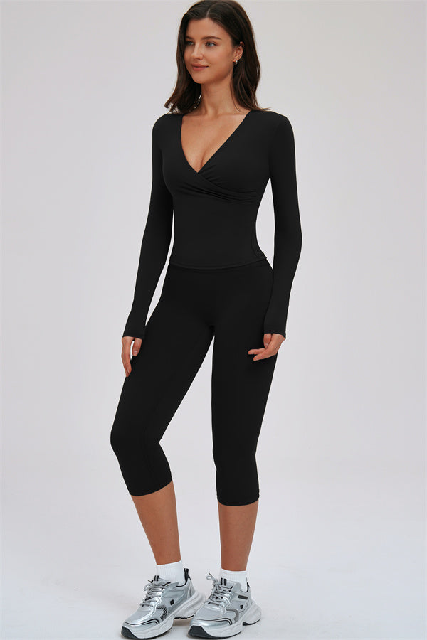 The Twirl Long Sleeve Capri Leggings 2-Piece Set