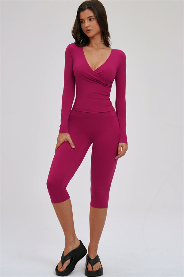 The Twirl Long Sleeve Capri Leggings 2-Piece Set
