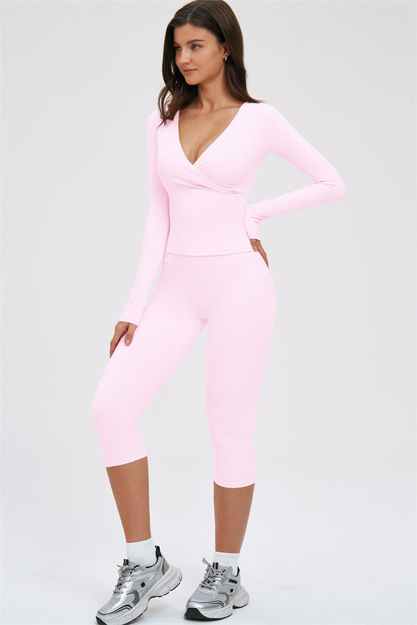 The Twirl Long Sleeve Capri Leggings 2-Piece Set