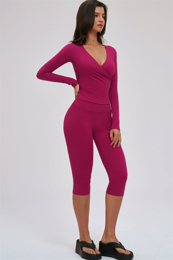 The Twirl Long Sleeve Capri Leggings 2-Piece Set