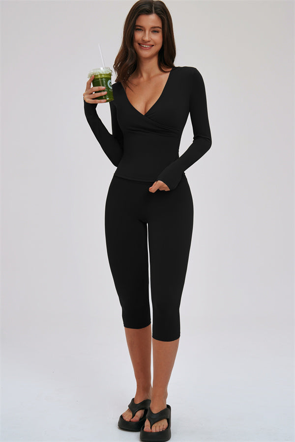 The Twirl Long Sleeve Capri Leggings 2-Piece Set