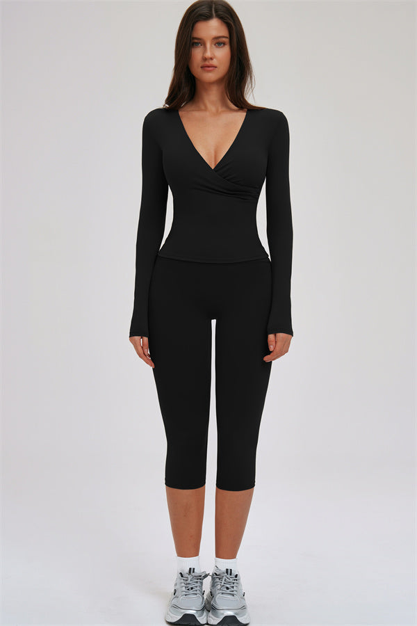 The Twirl Long Sleeve Capri Leggings 2-Piece Set