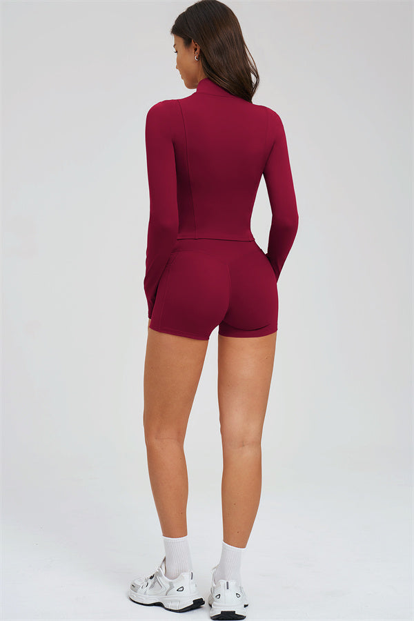 The Sizzle Zip Jacket Sports Bra Shorts 3-Piece Set