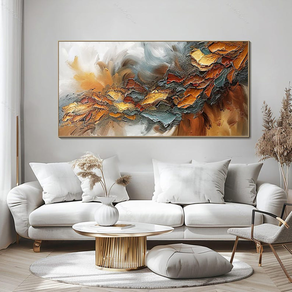 Large Hand-painted Knife Colorful Oil Paintings Abstract Canvas Textured Poster Wall Art Pictures Modern Room Decor Home Decoration