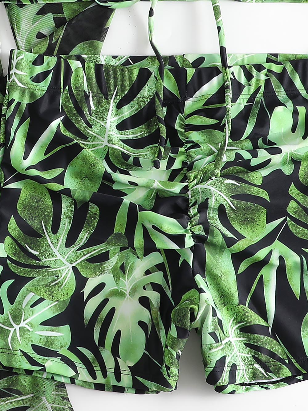 Women's Coconut Tree Print Three-Piece Set Swimsuit with Long-Sleeve Ins Hoodie | ZAKAPOP