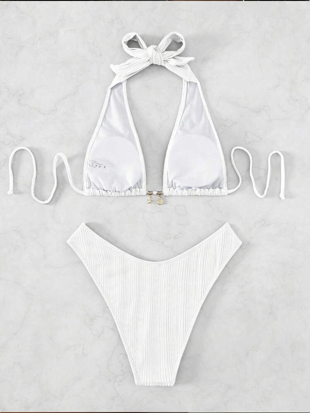 Sexy Shell-Embellished Two-Piece Bikini Set | ZAKAPOP
