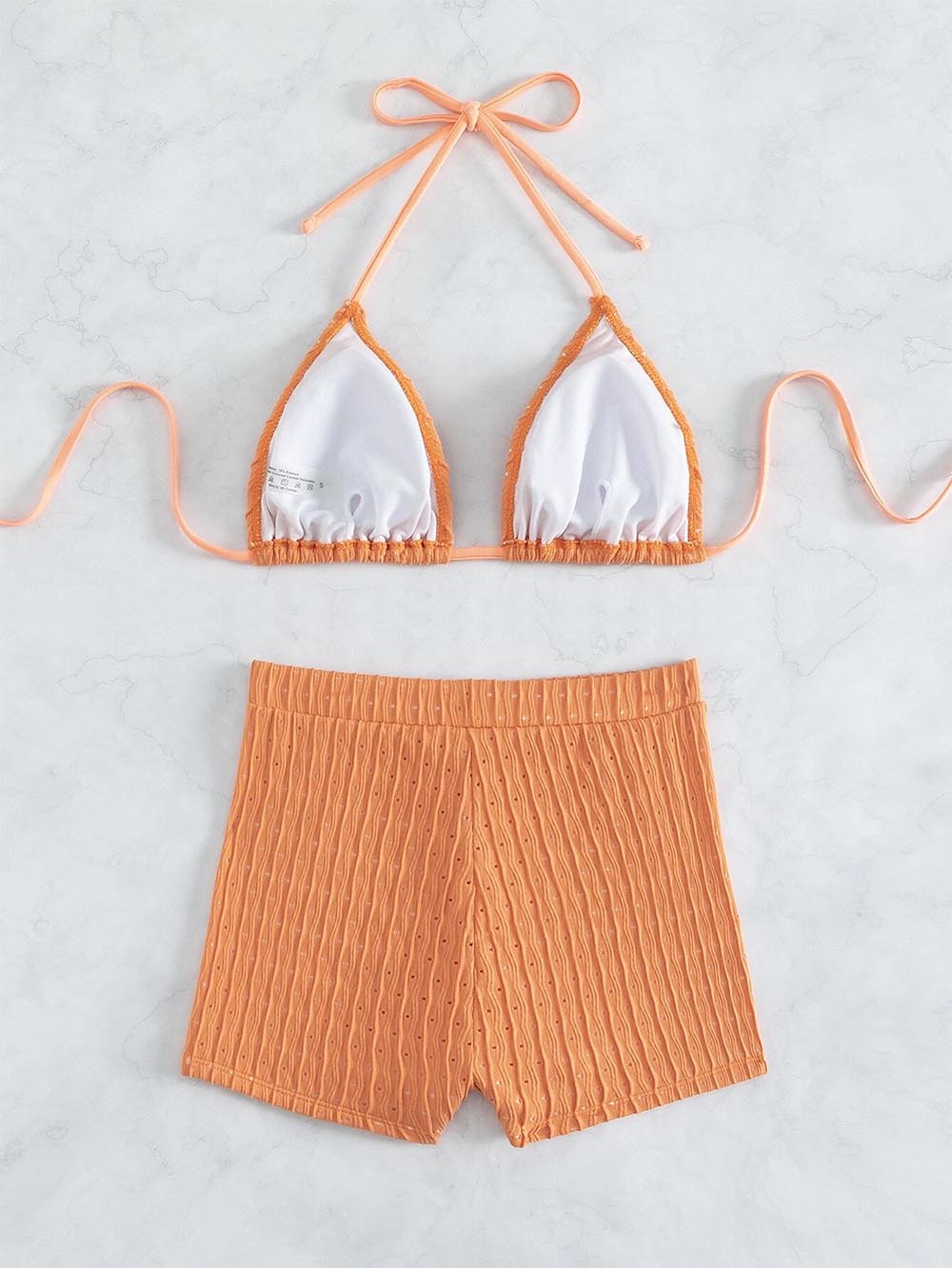 Solid Color Halter Triangle Bikini Swim Suit | ZAKAPOP