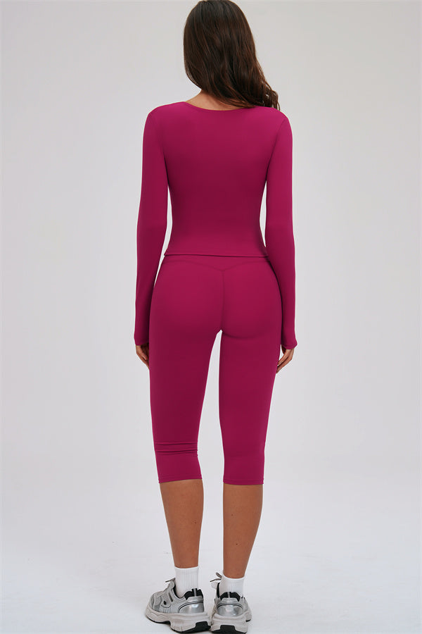 The Twirl Long Sleeve Capri Leggings 2-Piece Set