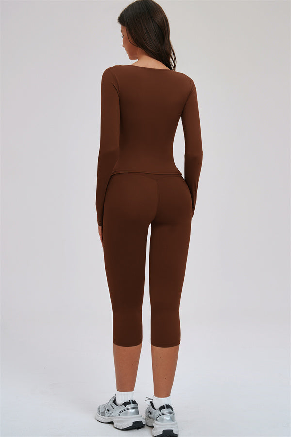 The Twirl Long Sleeve Capri Leggings 2-Piece Set