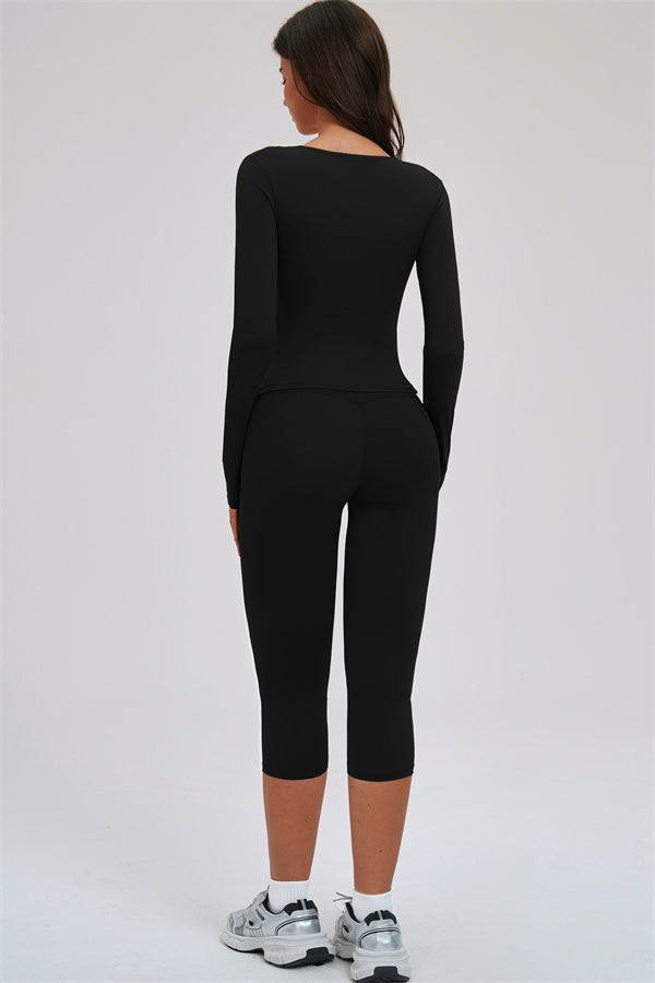 The Twirl Long Sleeve Capri Leggings 2-Piece Set