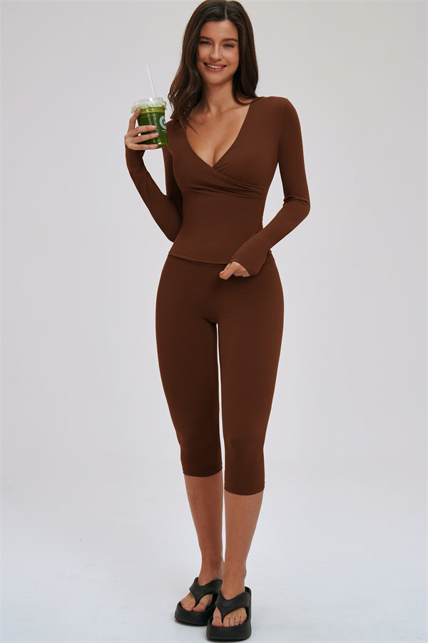 The Twirl Long Sleeve Capri Leggings 2-Piece Set