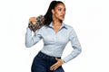Trick 'em Corset Shirt - Sky